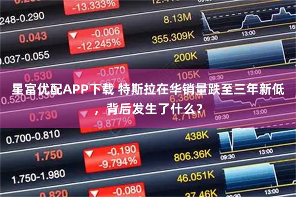 星富优配APP下载 特斯拉在华销量跌至三年新低，背后发生了什么？