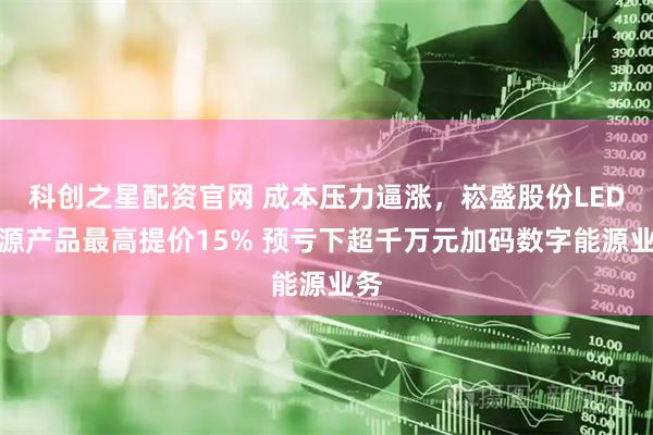 科创之星配资官网 成本压力逼涨，崧盛股份LED电源产品最高提价15% 预亏下超千万元加码数字能源业务